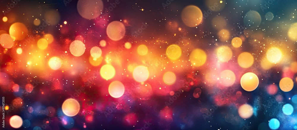 Leinwandbilder Abstract bokeh lights in a colorful background at night. with copy space image. Place for adding text or design