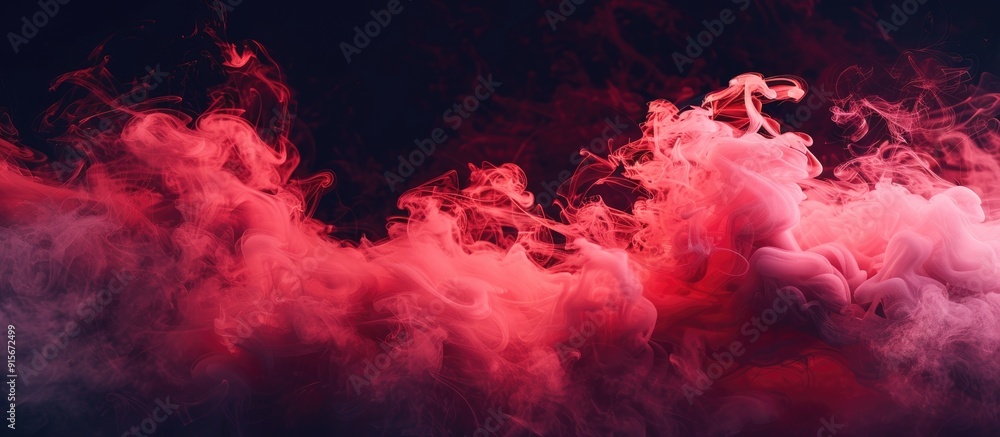 Poster motion of red smoke. with copy space image. Place for adding text or design