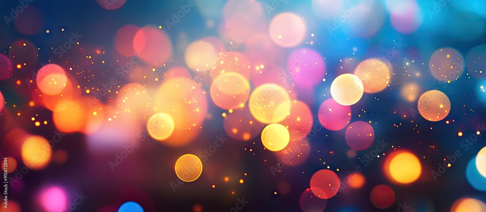 Aufkleber Abstract bokeh lights in a colorful background at night. with copy space image. Place for adding text or design