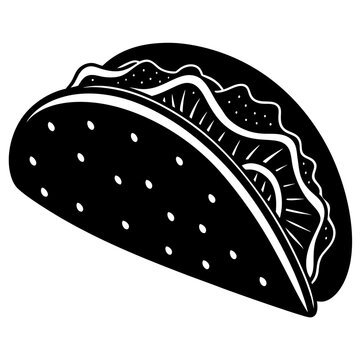 black and white taco food graphic clip art preview