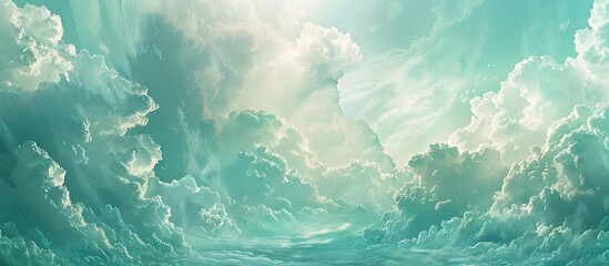 Sky panorama featuring stunning dramatic large clouds A landscape showcasing the strength of heaven and nature Copy space