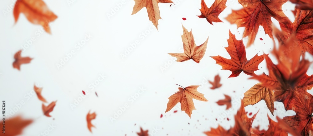 Fototapete fall leaves. with copy space image. place for adding text or design