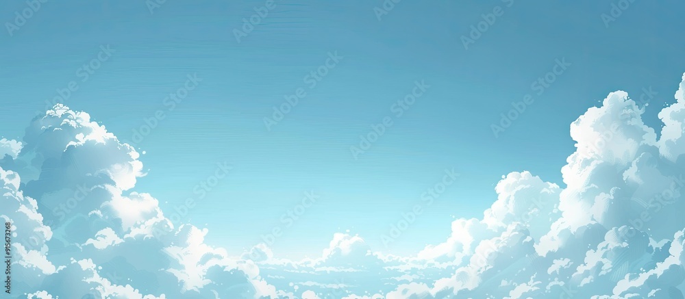 Canvas Prints a blue sky background with soft focus white clouds along with copy space