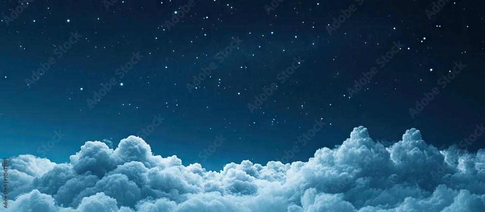 Aufkleber Creative background of clouds and a starry sky Unique wallpaper. with copy space image. Place for adding text or design