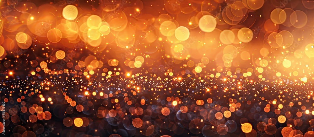 Poster orange blurred background with glitter for showcasing orange bokeh orange backdrop orange abstract backdrop. with copy space image. Place for adding text or design