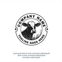 Cow farm animal head icon