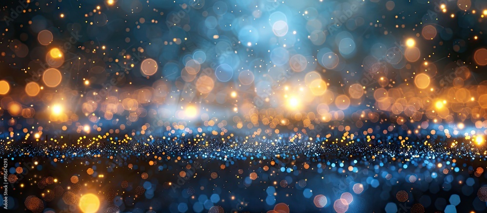 Leinwandbilder Elegant abstract background featuring bokeh lights and stars texture. with copy space image. Place for adding text or design