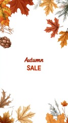 Autumn sale banner featuring vibrant seasonal leaves and text