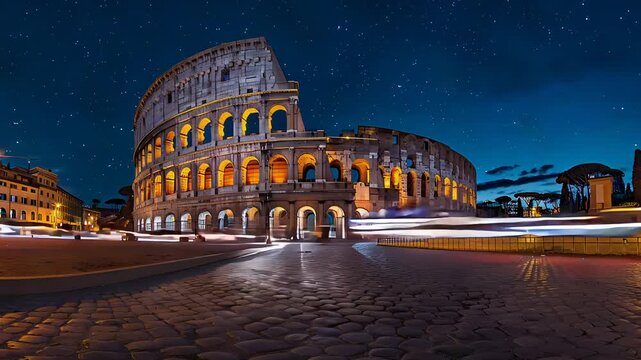 Time-lapse against a arena