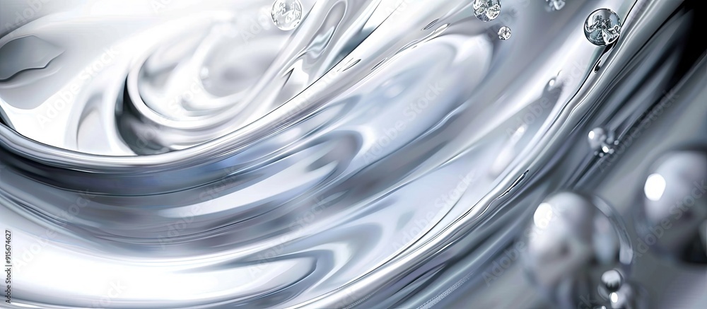 Poster swirling silver backdrop and blur. with copy space image. place for adding text or design