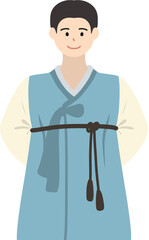 푸른색 한복입은 남자