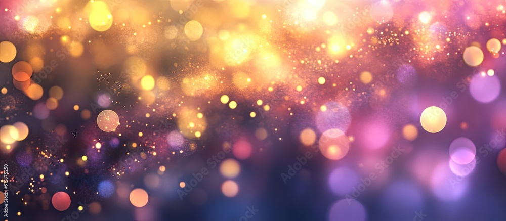 Aufkleber Elegant abstract background for festive occasions featuring bokeh lights and stars texture. with copy space image. Place for adding text or design