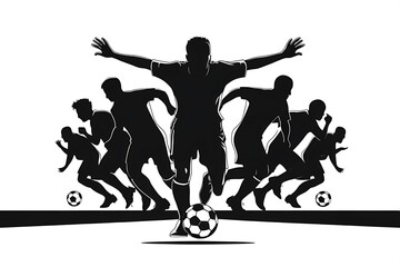 Fototapeta premium soccer player collection -vector 