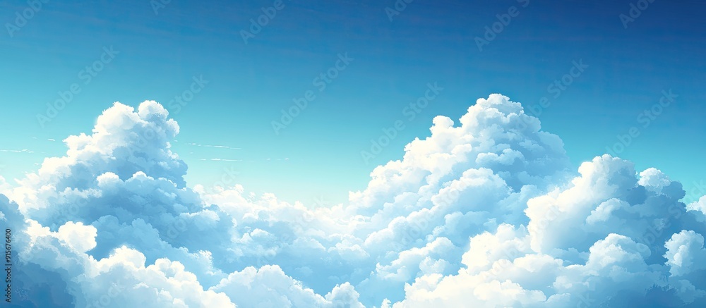 Aufkleber Blue sky featuring white clouds. with copy space image. Place for adding text or design