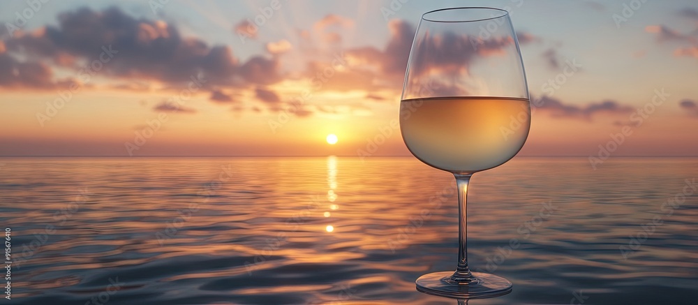 Poster a glass of chilled white wine in the evening to savor while watching the sunset on the horizon over 