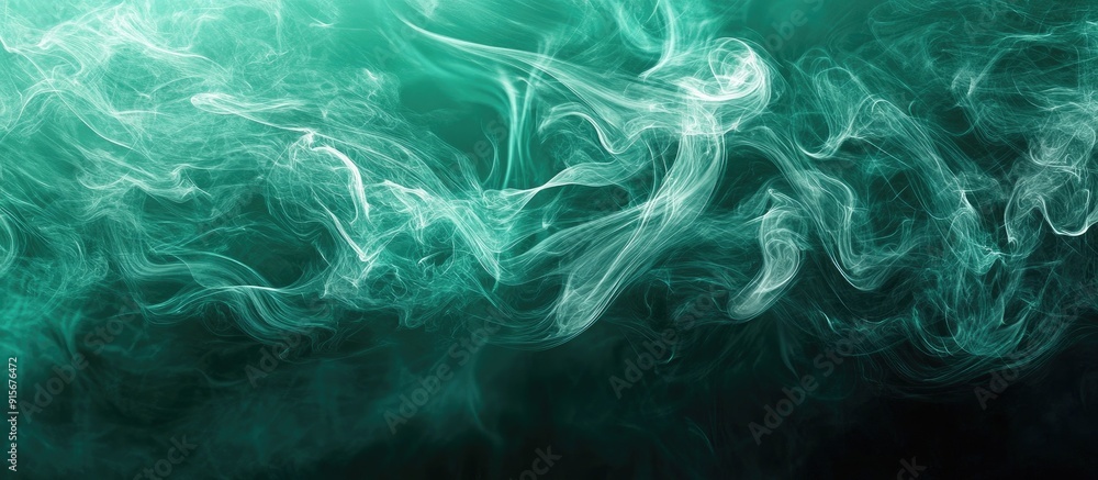 Poster abstract background with green smoke. with copy space image. place for adding text or design