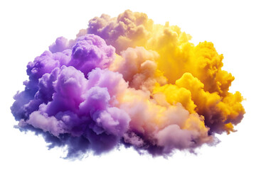 Fototapeta premium Fluffy clouds yellow and purple colours png