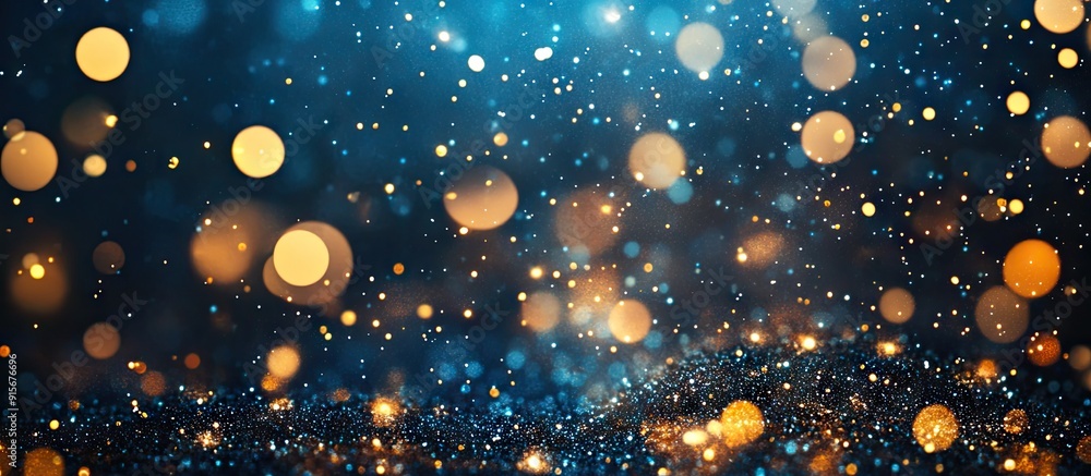Poster Abstract festive backdrop Christmas and New Year celebration bokeh background featuring copyspace Holiday party background with a blurred bokeh special magic effect