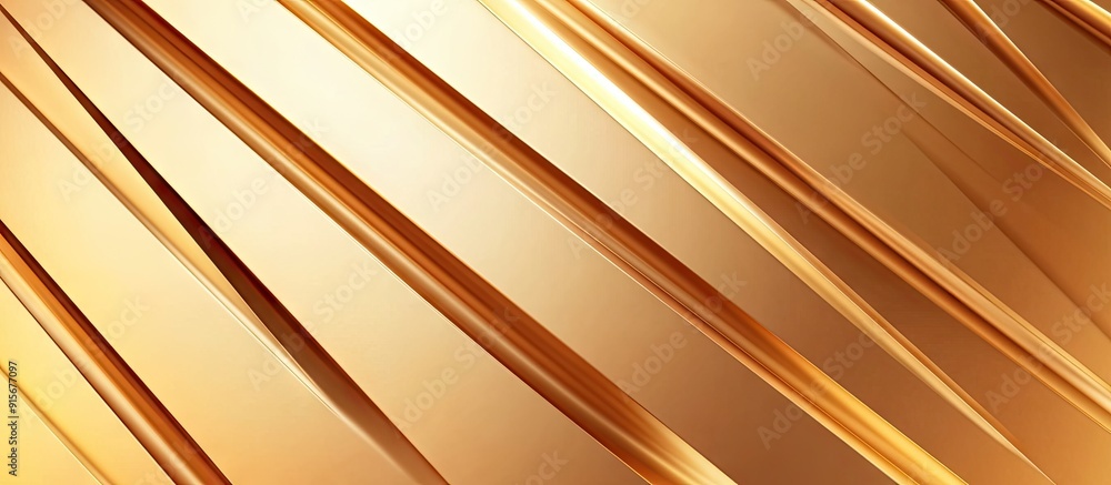 Poster Abstract geometric background with a stylish design Diagonals in growth and a gradient effect Modern gold hues Copy space