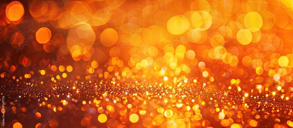 Aufkleber orange blurred background with glitter for showcasing orange bokeh orange backdrop orange abstract backdrop. with copy space image. Place for adding text or design