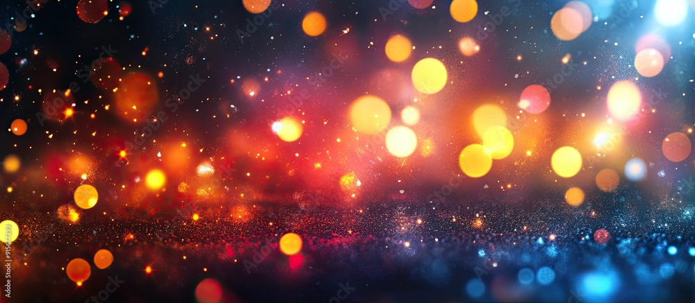 Aufkleber Abstract bokeh lights in a colorful background at night. with copy space image. Place for adding text or design