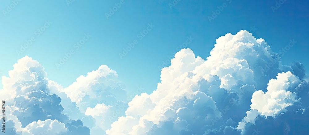Leinwandbilder blue sky with white clouds sunny and cloudy sky texture background fluffy cloud design bright cumulu