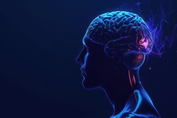 Neural network brain glowing with abstract energy patterns