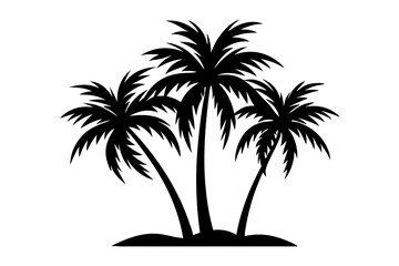 Palm Trees Icon Vector Line Art Silhouette Illustration