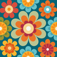 flat illustration of simple minimalist flowers