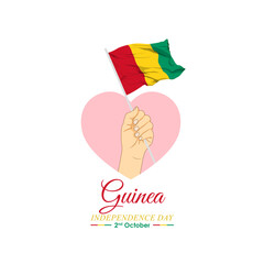 Vector illustration of Guinea Independence Day social media feed template