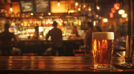 Empty real wood table top with light reflection on scene at bar,