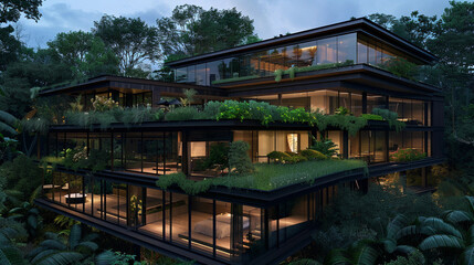 The Futuristic Forest Home with Organic Design and Sustainable Living