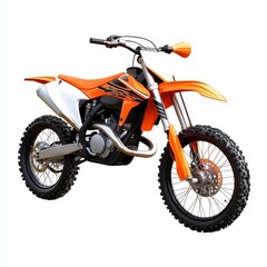 Fototapeta premium Motocross motorcycle on a white background showcasing off-road capabilities