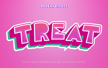 Treat sweet 3d editable text effect style