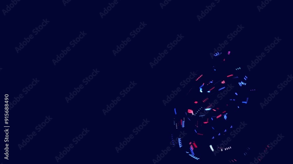Poster symbols form whorls, information ai construction of digits. vj loop hologram abstract multicolored b