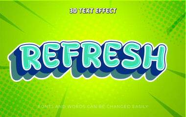 Refresh green 3d editable text effect style