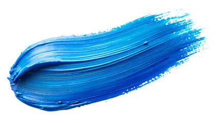 blue stroke of paint isolated on transparent background