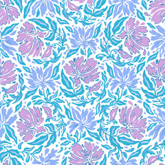 Pattern flower floral spring blossom illustration vector fabric textile design leaf leaves
