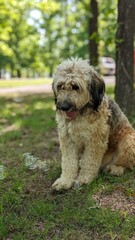 portrait of a dog with bubbles