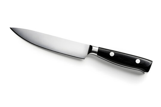 Sharp kitchen knife isolated on white background