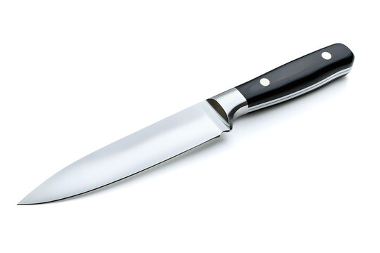 Sharp kitchen knife isolated on white background