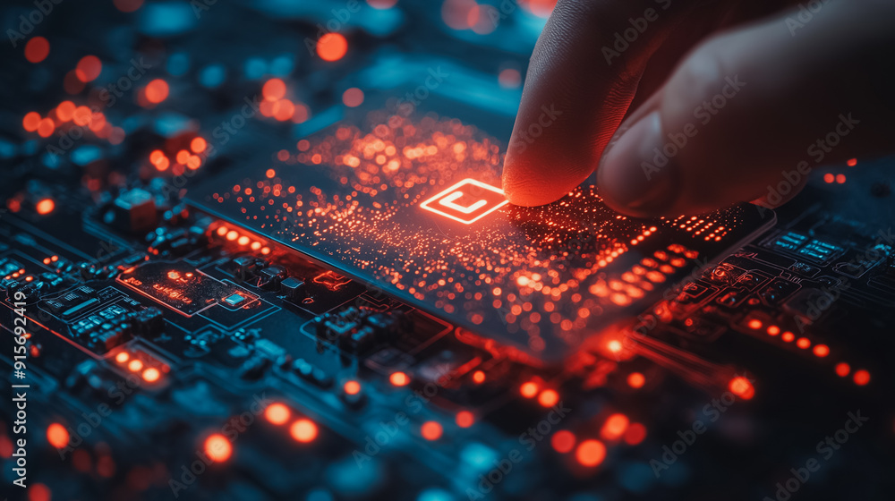 Poster person confirming a secure online payment using a credit card through a digital interface with a ver