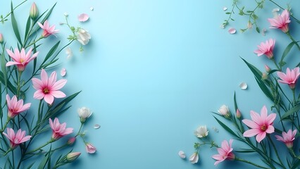 Fototapeta premium flower and blossom subtle pastel background 