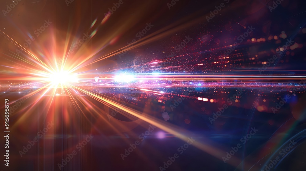 Poster a vibrant display of light streaks and glowing effects, creating a mesmerizing and energetic ambianc