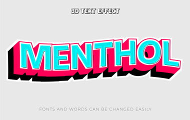 Menthol retro 3d editable text effect style