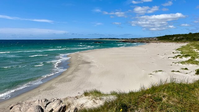 Ogna Sandy Beach and Sea. J&aelig;ren, Rogaland, Norway.