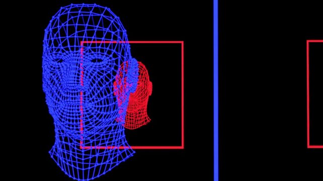 3D color heads AI bd date center 4k