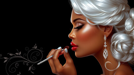 A beautiful photo of a beautiful girl. The scene is light and cheerful, as is the woman's smile. Celebration and pleasure concept