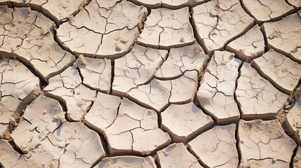 Arid Desert Ground Texture with Cracked Earth and Rough Surface - Nature Background of Drought Affected Land