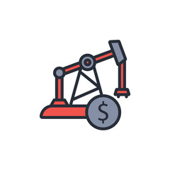 petrodollar icon. vector.Editable stroke.linear style sign for use web design,logo.Symbol illustration.